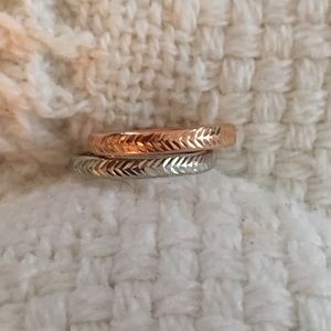 Genuine 14k Rose and White Gold Rings Size 5